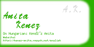 anita kenez business card